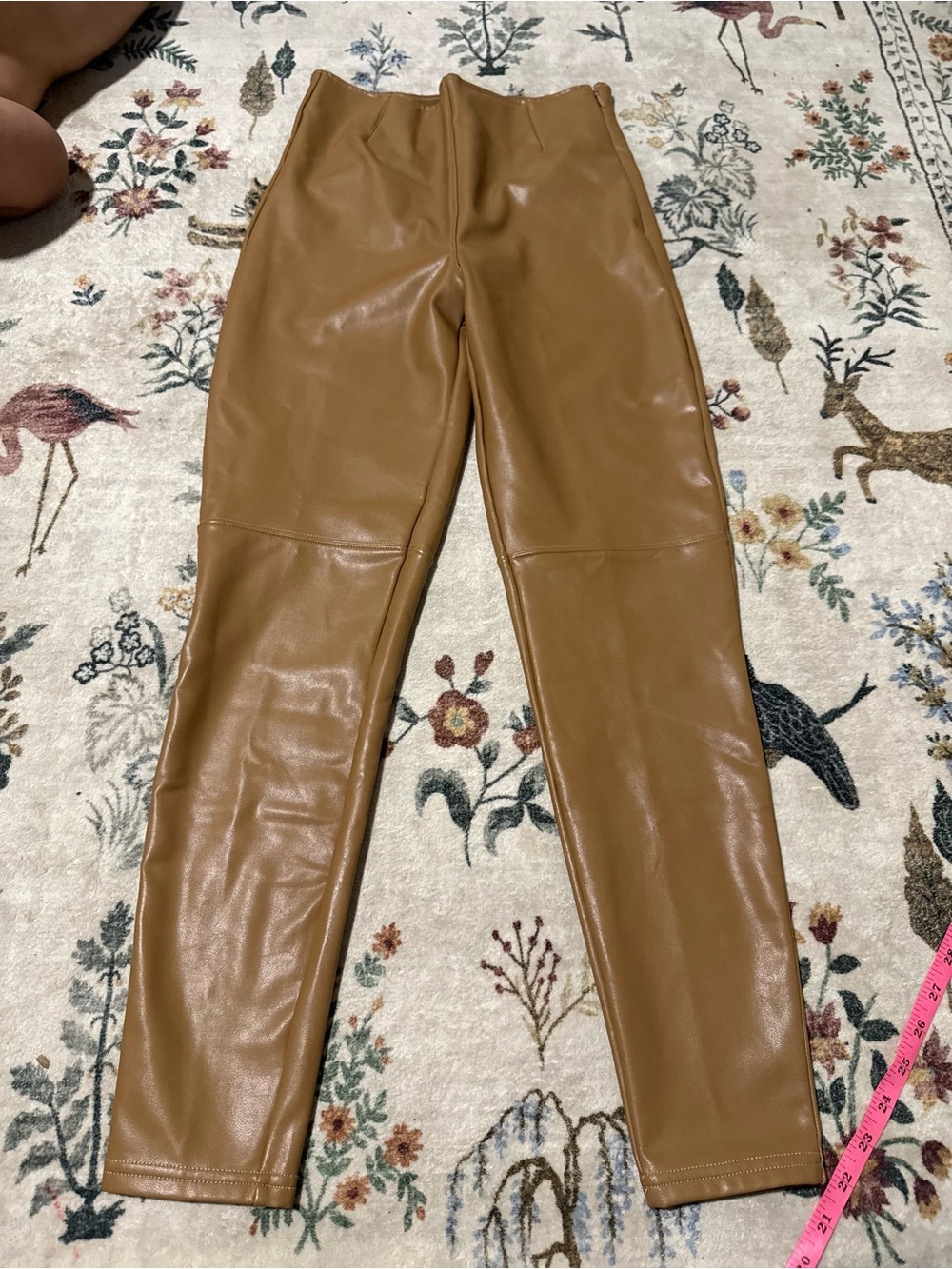 Abercrombie & Fitch Faux Leather Pants in Camel Tan